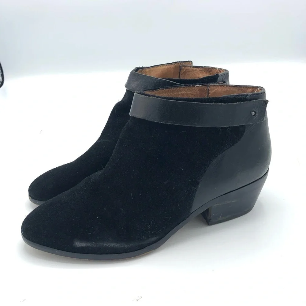 MADEWELL Charley Collar Stud Boot Ankle Boot Bootie Black Suede Leather 7.5 MWL